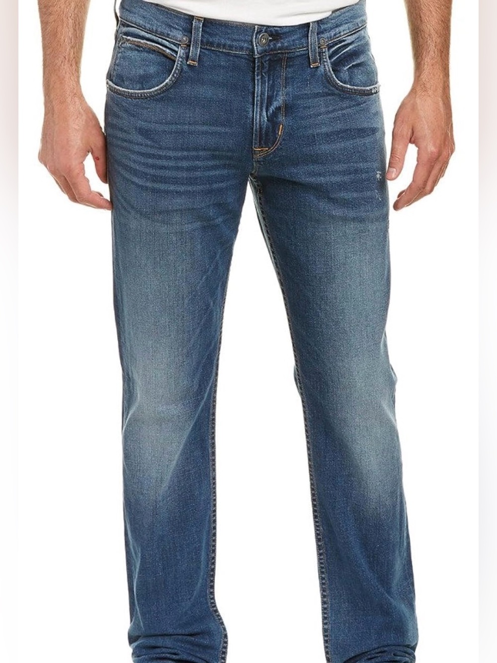 Hudson Jeans Size 38 Straight Leg Cropped Jeans Medium Wash Stretch Denim